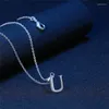 Pendentif colliers bijoux de mode 18 pouces en acier inoxydable chaîne à maillons lettre U pendentifs fines femmes cadeau de fête de mariage