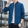 Men's Jackets BROWON Business Casual Mens Jacket 2023 Spring Standing Collar Print Coats Men Autumn Fashion Long Sleeve Outdoor Clothing