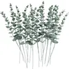 Decorative Flowers 20 PCS Artificial Leaves Stems Faux Greenery Decor Branches Real For Floral Arrangement Long Stem Sunflowers