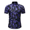 Mäns casual skjortor 2023 Summer Mens Floral Print Hawaiian Shirt Beach Wear Holiday Clothes Colorful Printed Fashion Short