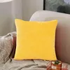 Kudde 2st Simple Corduroy Throw Living Room Soffa Back Bed Top Office Cover Yellow Standard Pillows Hair Pudow Case