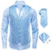 Coletes masculinos Hi-Tie Green Silk Mens Camisa Colete Gravata Hanky Cufflink Tecido Paisley Floral Masculino Blusa Colete Festa de Casamento Negócios Oversized