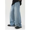 Men's Jeans Y2K Straight High Street Retro Multi-color Pale All Match Wide Leg Campus Casual Chic Pants Loose S-XL