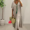 Plus size Dresses Soft Chic Big Hem Beach Maxi Dress Size Lady Summer Ankle Length Women Clothes 230905