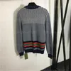 Knitted Sweaters Womens Cardigan Designer Jumper Women Sweater Vertical Striped Color Blocking Splicing V-neck Long Sleeved Wool Knit Dark Coat Designer Cardigan