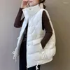 Gilets pour femmes 2023 Automne Hiver Gilet coréen Slim Down Coton Femmes Gilet sans manches Veste Femme Parkas Manteau Tops d'extérieur