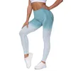 Yoga kıyafeti kadınlar dikensiz yoga tozluk taytlarını itiyor ombre spor salonu pantolon fitness karın kontrol gradyanı konforlu egzersiz spor legginler 230906