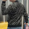 Jackets masculinos 2023 Autumn Black Gold Contrast Contrast Industry Industry Tiger Print Baseball Neck Zipper Cardigan Slim Fit Slave Manves Men