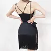 Etapa desgaste rayado espalda desnuda borla diseño falda femenina vestido de baile latino para mujeres vestidos de baile salón de baile paño del vientre NY69 MC010