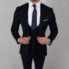 Garnitury męskie pojedyncze piersi 3 sztuki kamizelki kamizelki ślub formalne noszenie nacięte lapy biznesowe Blazer Blazer Tuxedos Terno