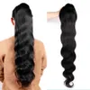 Lace Wigs Rambut Manusia Kuncir Serut Panjang Gelombang Tubuh Klip Peru Ekstensi Di Remy Hitam Alami 2 Sisir Kuda Poni Tahan Panas 230905