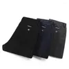 Pantalones de hombre 3 colores pana recta estilo clásico pantalones casuales de negocios ropa de otoño invierno gris negro azul marino