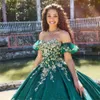 Fantastische Baljurk met Kraaltjes Quinceanera Jurken Geappliceerd Kant Galajurken Met Overslag Sweetheart Sweep/Brush train Sweet 15 Korset Maskerade Jurk