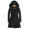 Kvinnors dike rockar stor storlek Kvinnor Kvinna Windbreaker Hooded Cape Woman Clothes Long Coat Loose Plus Outwear Duster