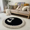 Pure Handmade Designer Matta Simple Solid Circular Carpet Bedroom Computer Chained Living Room Rug soffbord Golvmattor Dekor