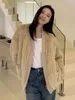 Women's Fur Real Coat Female V-neck Woven Young Mid-long Cardigan 2023 Autumn Winter Clothes Fluffy Closed Sleeve Jackets