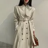 Trench da donna Corea del Sud Dongdaemun Chic Primavera Retro Risvolto Zip-up Vita corta che abbraccia Cargo Tempo libero Top Coat 2023 Autunno Inverno