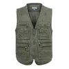 Gilets pour hommes Summer Casual Gilet sans manches Hommes Multi Poche Coton Gilet Cargo Militaire Veste Manteau Plus Taille