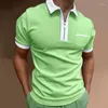 Polos masculinos Slim Fit Moda Lapela Polo ShirtMen's Shirt Men Solid Shirts Short-Sleeved Summer Man