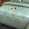 Bettwäsche-Sets s Luxus-Jacquard-Set Home Queen King Size Bettset 4 Stück Bettbezug Kissenbezüge Bettlaken Mintgrün 230906