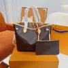 Kvällspåsar 2023 Designer Luxury Shopping Bag 2st Set Women's Handbag med Wallet Leather Fashion Handväskor