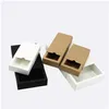 Förpackningslådor Partihandel Black Kraft Paper Gift Box White Packaging Cardboard Wedding Baby Shower Cookie Delicate Der Drop Delivery O OTFGI