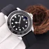 Relógios masculinos de alta qualidade 40mm mostrador de aço inoxidável relógios mecânicos automáticos pulseira de relógio de borracha de safira à prova d'água
