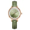 Reloj para mujer, relojes de lujo de alta calidad, reloj verde pequeño y fresco, reloj resistente al agua con esfera de sol simple a la moda