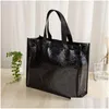 Envoltura de regalo Bolsa de tienda de mujer Bolsas de almacenamiento de viaje de lona de gran capacidad Láser Glitter Bolso femenino Bolso de comestibles Tote Drop Entrega Home Gard Otswi