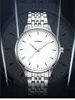 Relógios masculinos com pulseira de aço empresarial que brilham no escuro, relógio de quartzo à prova d'água de 39 mm