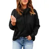 Women's Sweaters Tops Women Dressy Sexy Blouses Scarf Collar Solid Color Loose Comfortable And Long Sleeve