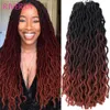 Echt haar Bulks 18 inch Krullend Faux Locs Gehaakt haar 1 - 6 pakjes Golvend Faux Dreadlocks Vlechthaar Synthetische Faux Locs extensions de cheveux 230906