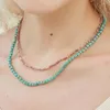 Hänge halsband zmzy turkos natursten kvinnor chokers halsband mode kedja krage trendiga enkla smycken femme homme bijoux