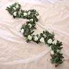 Couronnes de fleurs décoratives en soie artificielle rose vigne fleurs suspendues pour mur de Noël rotin fausses plantes feuilles guirlande romantique mariage décoration de la maison 230905