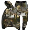 Erkek Trailsits Lastik Ördek Meta 3D Baskı Trailsuit Setler Hayvanlar Sıradan Hoodie Pantolon 2 adet büyük boy sweatshirt moda erkek giyim