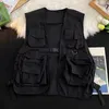 Men's Vests Men Vest Streetwear Cargo Unisex Hip Hop Style With Multi Pockets Buckle Closure For Women Jacket