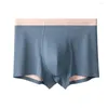 Caleçons de soie glacée sans couture Boxer pour hommes Shorts U poche convexe sous-vêtements troncs extensibles Boxershorts pour garçons