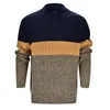 Мужские свитера на молнии, свитер, вязаный пуловер с круглым вырезом, приталенный, мягкий, утепленный, повседневная уличная одежда