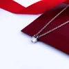 Fashion Brands Design Love One Diamond Four Claw Embed Pendant Necklace Gift for Mom Girls Wife