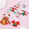 Décorations de Noël Joyeux Couteau Fourchette Couverts Sac Set Natal pour la maison 2023 Année Eve Décoration de fête de Noël Drop Livraison Jardin Festi Dh7Pc