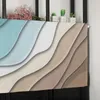 Curtain Blue Green Gradient Brown Modern Geometric Short Curtains Kitchen Cafe Wine Cabinet Wardrobe Window Small Home Decor