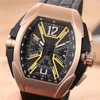 Luxury Watch for Man Quartz Stopwatch Man Chronograph Watches Rostfritt Steel Wrist Watch Leather Band FM06258E