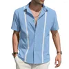 Suéter masculino casual de algodão, camisa de linho com gola alta, cor sólida, camisa de manga comprida, tops de verão