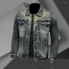 Jaquetas masculinas 2023 primavera/outono de alta qualidade bordado denim streetwear jean jaqueta cowboy casaco moda masculina roupas M-4XL