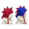 Boinas Dinossauro Earflap Chapéu Gorro PartyHat Halloween Engraçado Tricotado Cavaleiro Romano