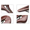 Bike Saddles Bicycle Saddle Breathable Hollow Design PU Leather Soft Comfortable Seat MTB Mountain Road Bike Cushion Cycling Parts 230906