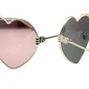 Luxury designer Sunglasses for women Frameless Heart shape Pink Black high quality top version With box