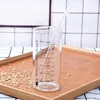 Vinglasögon 400 ml Mikrovågbar mjölkte kaffekopp med skala värmebeständiga glas runda koppar kristall transparent muggar lock och halm