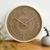 Relógios de parede Simples Relógio de Madeira Sólida Sala de estar Silenciosa Arte Personalizada Design Moderno de Madeira Decoração de Casa
