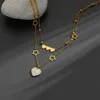 Anhänger Halsketten 316L Edelstahl Mode Edlen Schmuck 2-lagige Gänseblümchen Liebe Herz Muscheln Charme Kette Choker Anhänger Für Frauen